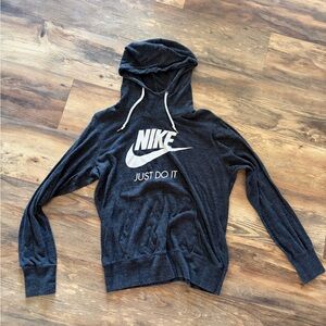 Nike Hoodie with White Logo and 'Just Do It' Text